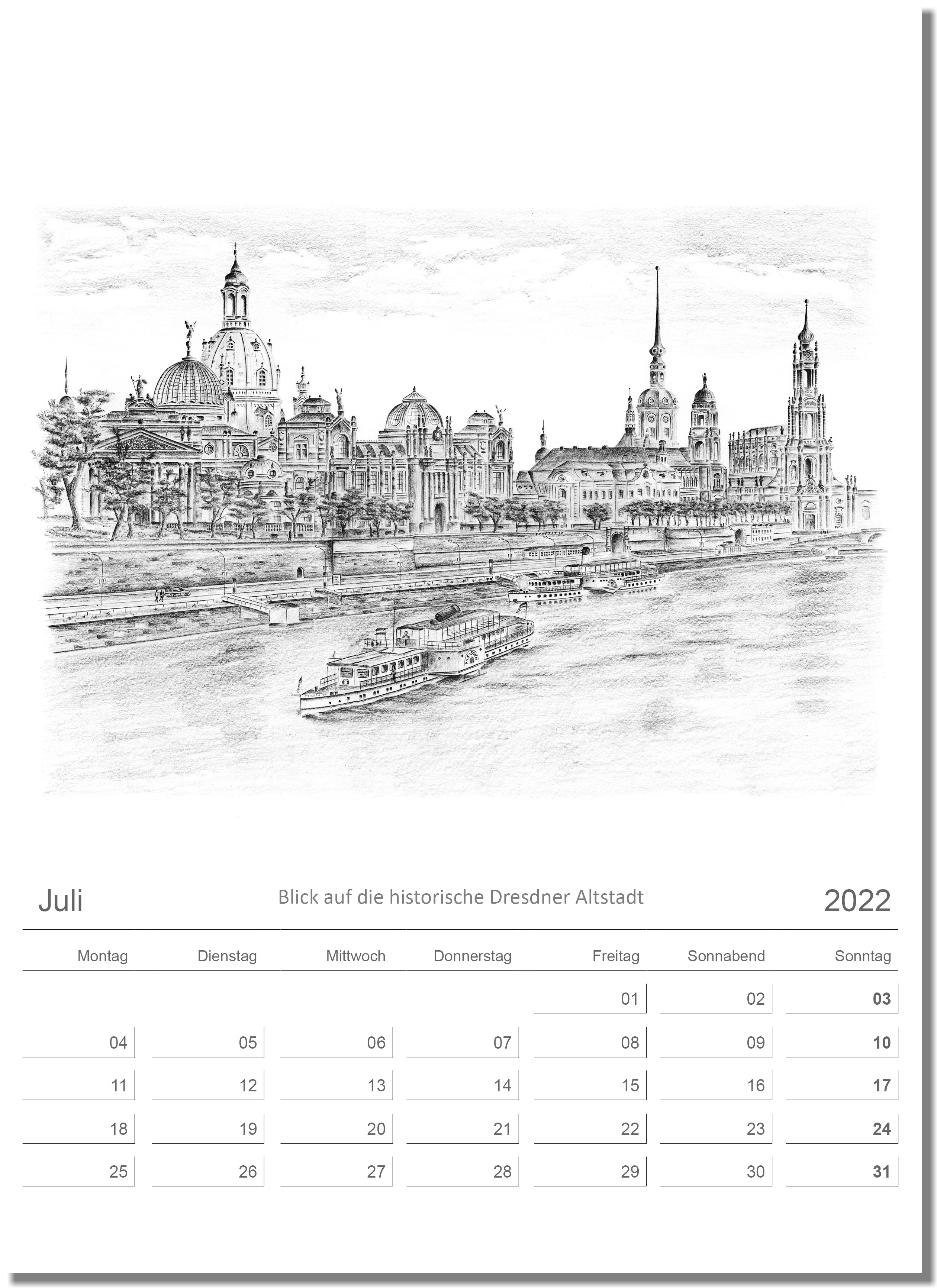 Kalender Dresden Juli 2022